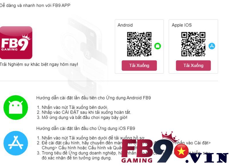 Hướng dẫn cách tải app FB9 về điện thoại